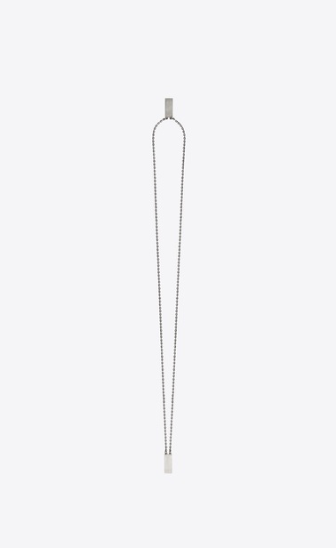 Chains Halskette mit doppelter, oxidierter, silberfarbener Metallplakette